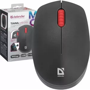 Беспроводная оптическая бесшумная мышь DEFENDER TIANA MB-055 1000 DPI 3 кнопки, чёрная