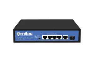 Ernitec ELECTRA-U04-1GB-60W Неуправляемый гигабитный сетевой коммутатор с 4 портами RJ-45, поддержкой Power over Ethernet PoE и емкостью 12 Гбит/с