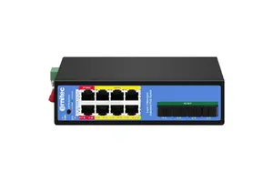 Tīkla komutators Ernitec ELECTRA-IM08-1GB Pārvaldāms L2/L2+ ar 8 Gigabit Ethernet RJ-45 portiem, 24 Gbit/s komutācijas jaudu un Power over Ethernet