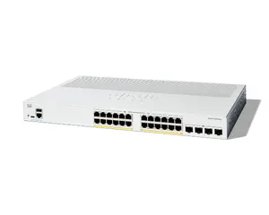 Tīkla komutators Cisco Catalyst 1300 Managed L2/L3 Gigabit Ethernet ar 24 portiem, PoE atbalstu un 128 Gbit/s komutācijas jaudu