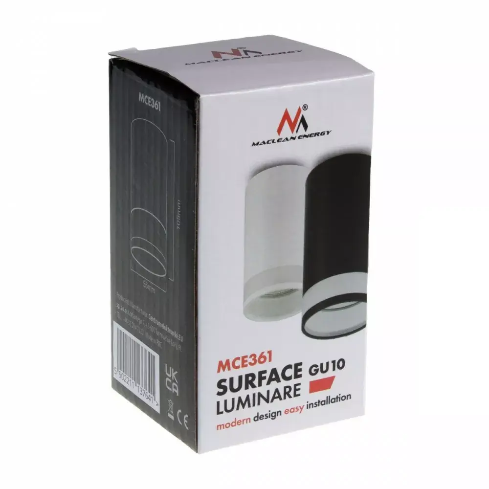 Aluminum GU10 surface-mount holder MACLEAN MCE361 B Photo 4
