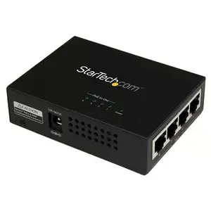 Сетевой передатчик StarTech.com 4-Port Gigabit Midspan PoE+ Injector 802.3at/af