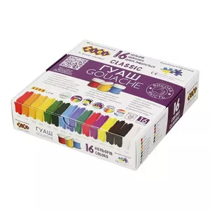 Gouache paint set ZIBI KidsLine 16 colours x 20 ml – student and children gouache pack