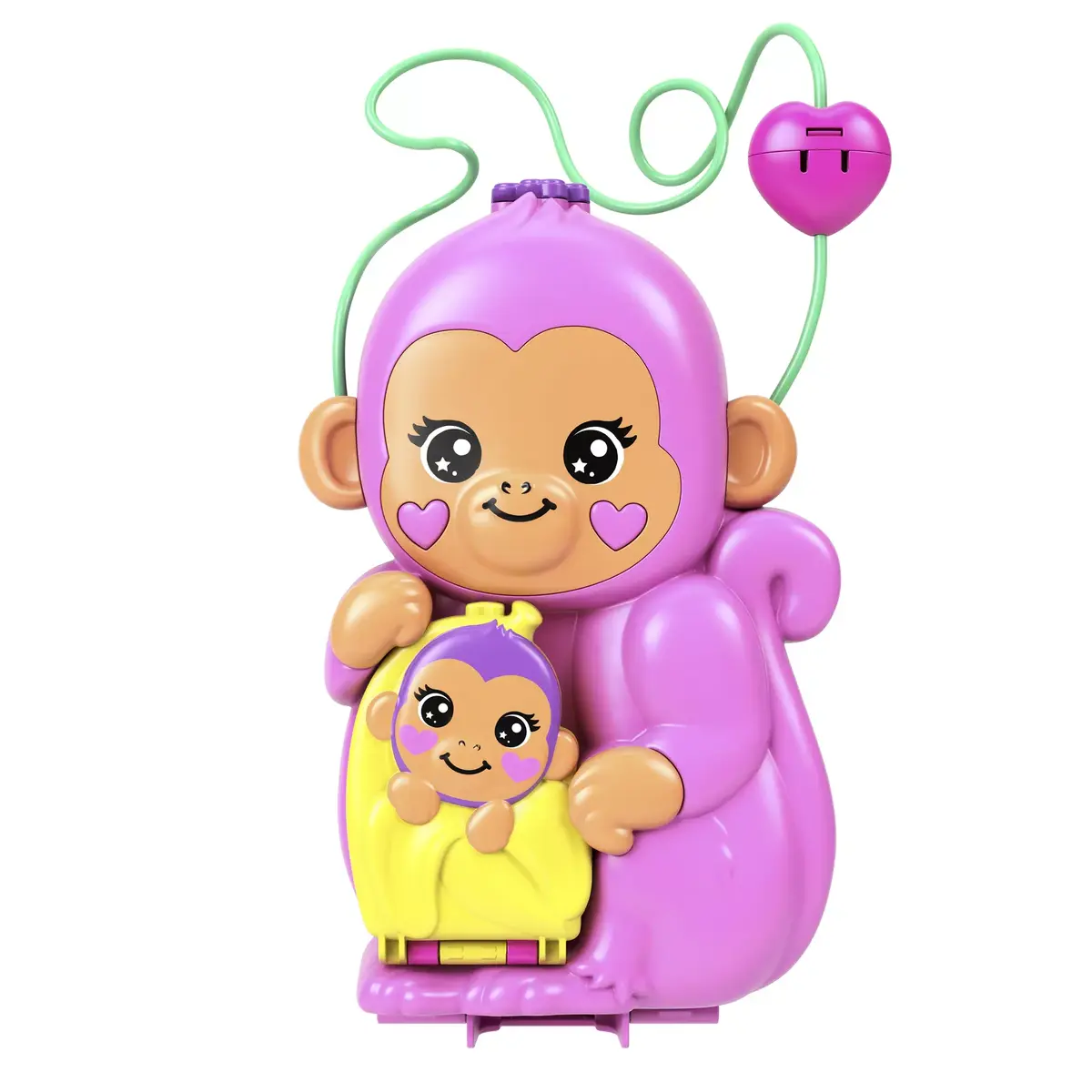 Leļļu spēļu komplekts Mattel Polly Pocket Mammu Mērkaķis un Bērns Photo 2