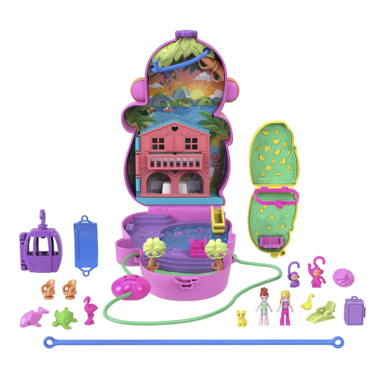 Leļļu spēļu komplekts Mattel Polly Pocket Mammu Mērkaķis un Bērns Photo 4
