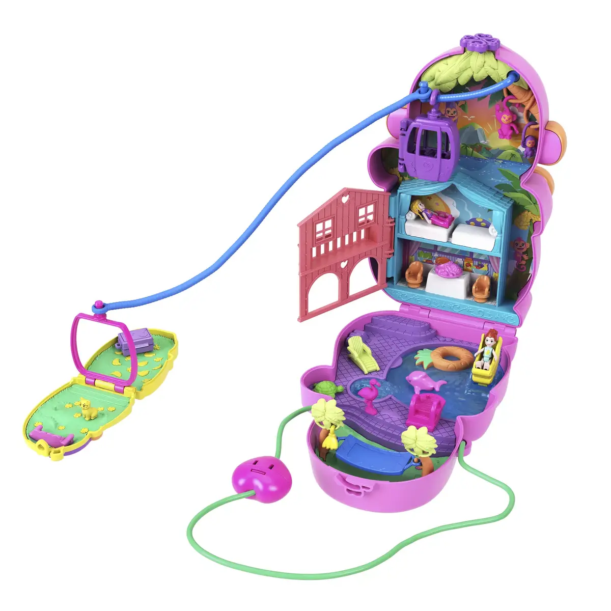 Leļļu spēļu komplekts Mattel Polly Pocket Mammu Mērkaķis un Bērns Photo 9
