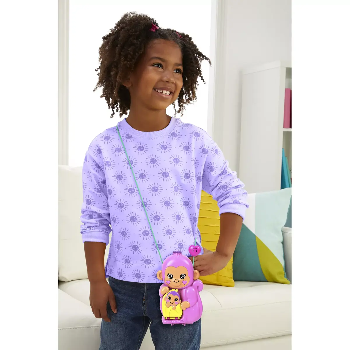 Leļļu spēļu komplekts Mattel Polly Pocket Mammu Mērkaķis un Bērns Photo 14