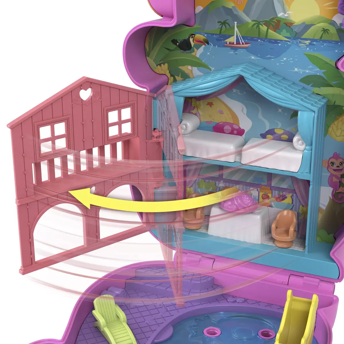 Leļļu spēļu komplekts Mattel Polly Pocket Mammu Mērkaķis un Bērns Photo 15