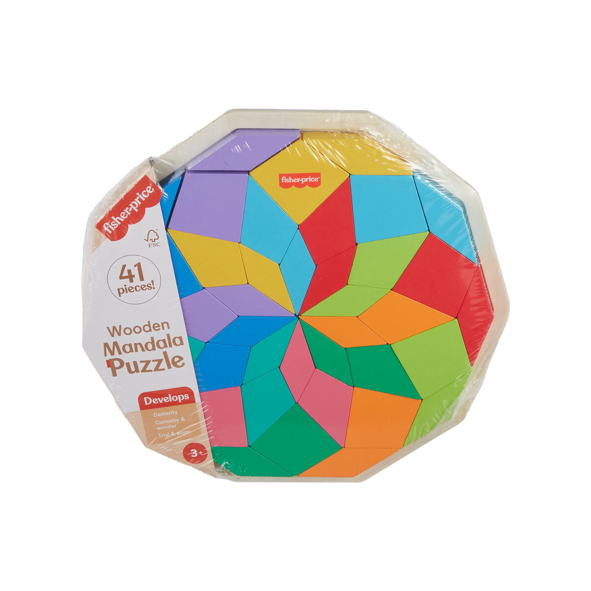Fisher-Price koka mandalas ģeometriskā puzle bērniem