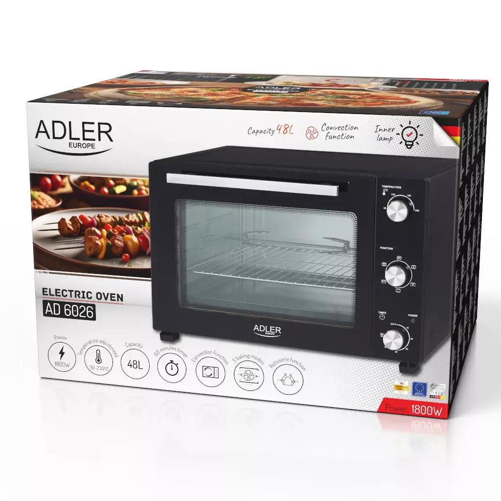Электрическая компактная духовка Adler AD 6026 Photo 2