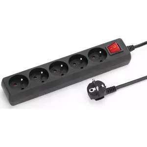 Power strip MONTIS MT119B-2 — 5 outlets, 2 m cable, black