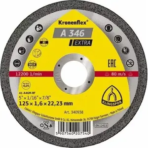 Metāla griešanas disks KLINGSPOR 230 mm x 1,9 mm x 22,2 mm (modelis 340952)