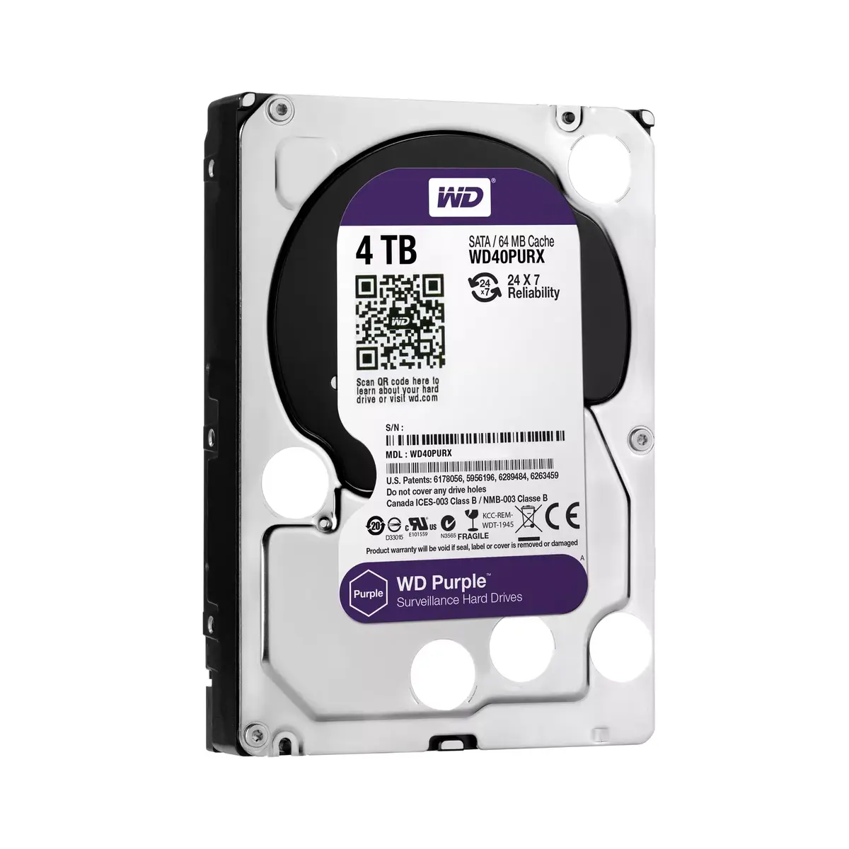 Western Digital Purple WD40PURX 4 TB 3.5" HDD Photo 2
