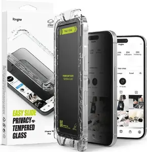 Защитное приватное стекло Ringke Easy Slide 2 шт для iPhone 16 Pro — защитное приватное стекло