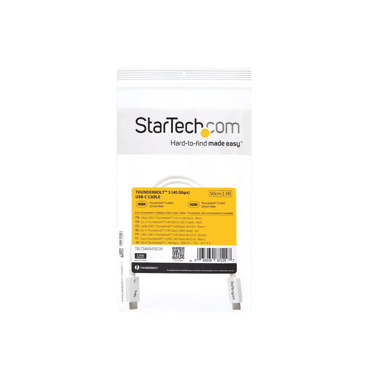 Thunderbolt 3 Cable StarTech.com TBLT34MM50CW Photo 7