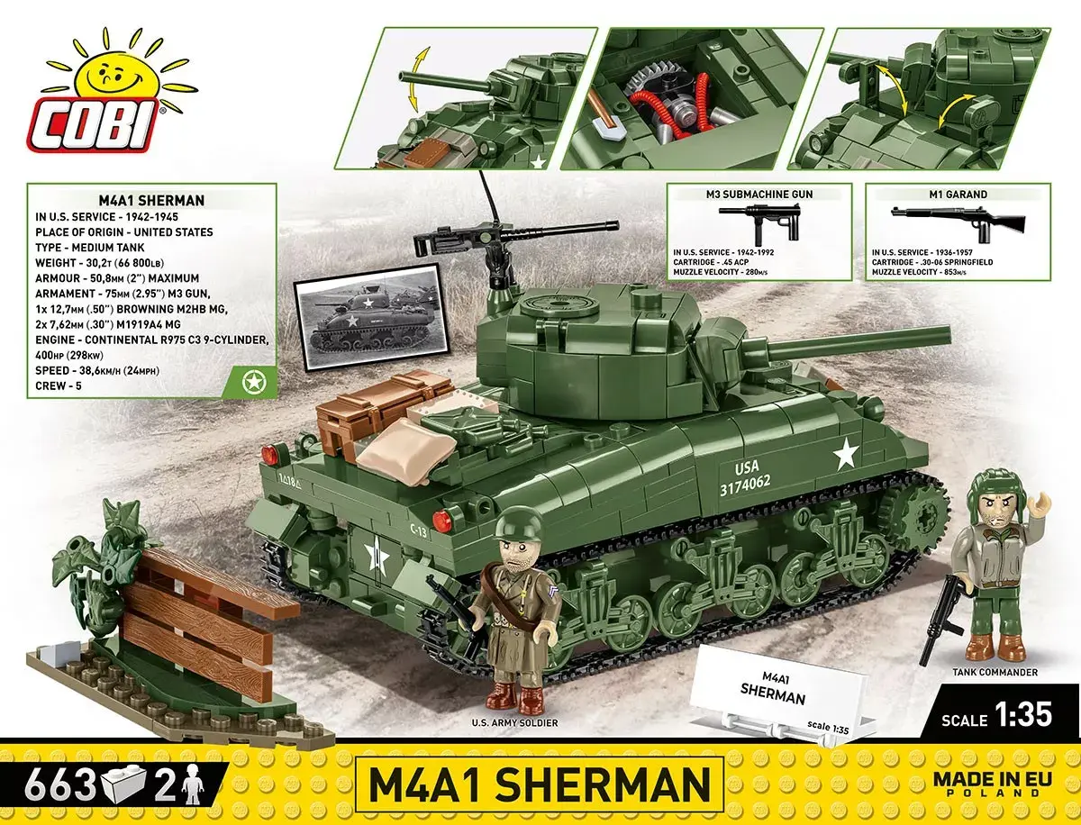 Cobi M4A1 Sherman model kit 663 pcs Photo 2