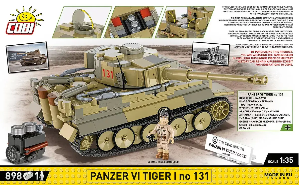 Cobi Panzer VI Tiger I komplekts 550 detaļas Photo 2