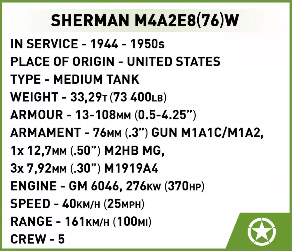 Cobi Sherman M4A2E8 building set COBI-3118 Photo 17