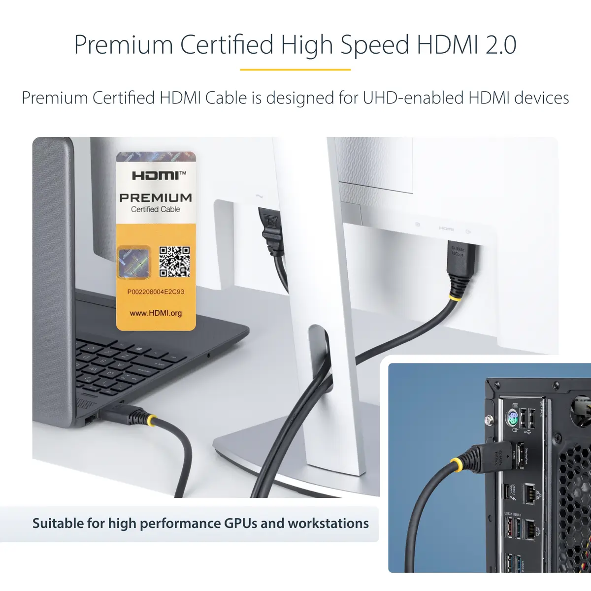 StarTech HDMI2-CABLE-4K60-50C 0.5m HDMI 2.0 kabelis Photo 6