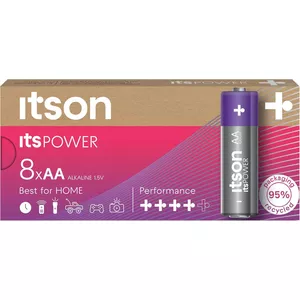 Sārmainās AA baterijas itson LR6IPO/8CB 1.5V — iepakojums 8 gab.