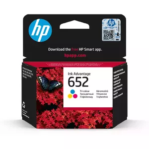 Tintes kārtridžs HP 652 Tri-color Original Ink Advantage — krāsvielu tintes, standarta ietilpība, 200 lapas, 1 gab.