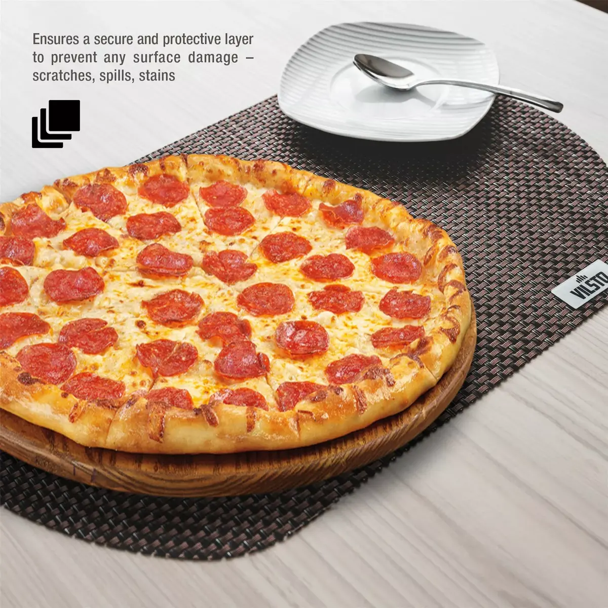 VILSTO PLACEMAT-SET-4pcs-WOVEN-BR PVC подставки Photo 5