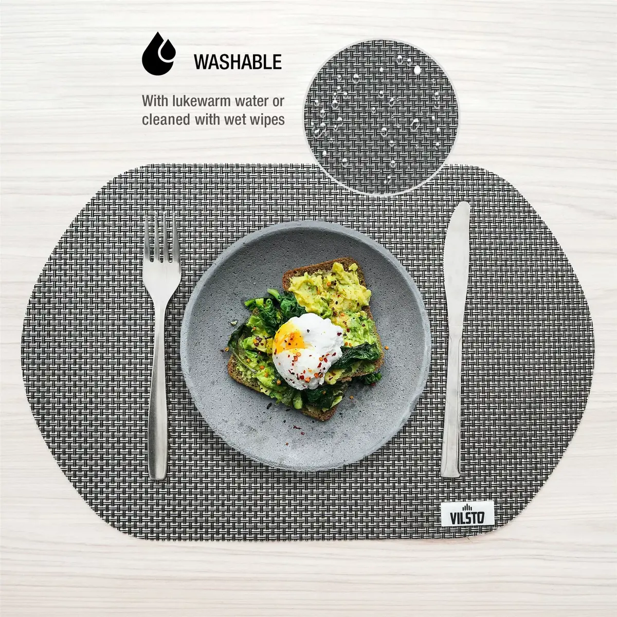 VILSTO PLACEMAT-SET-4pcs-WOVEN-GR подставки Photo 2