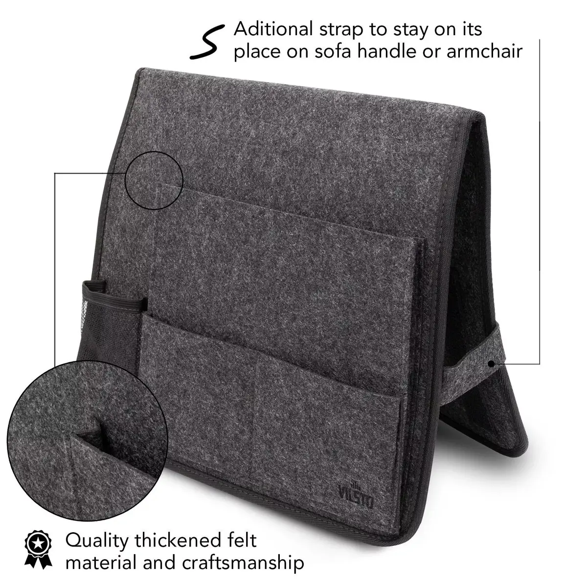 Bedside storage caddy VILSTO BEDSIDE-POCKET-DGREY Photo 5