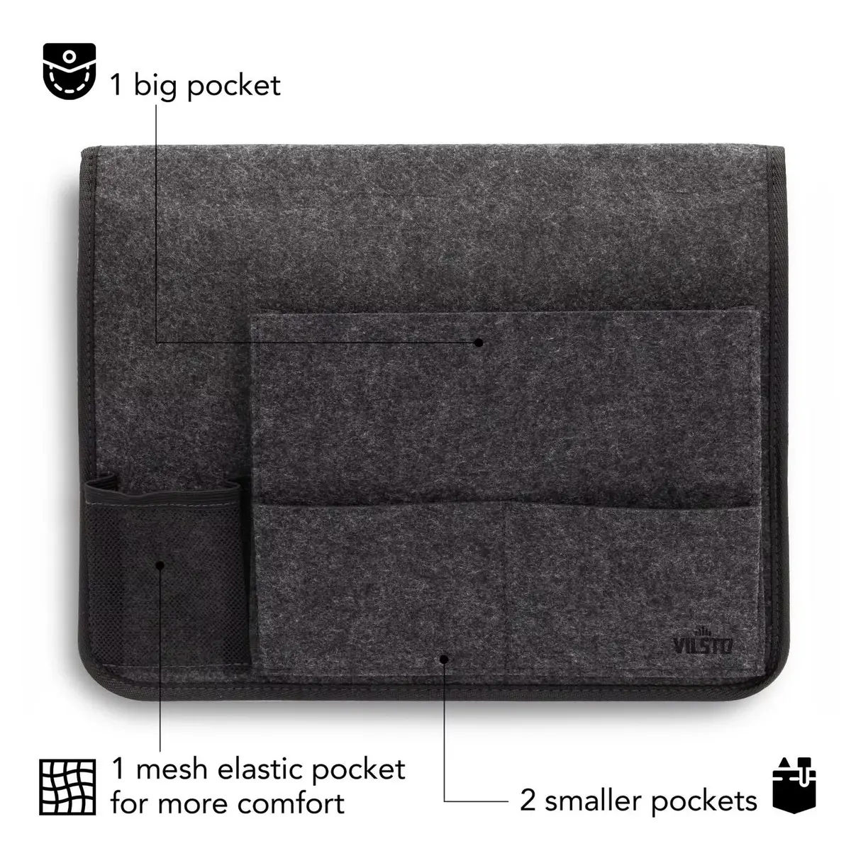 Bedside storage caddy VILSTO BEDSIDE-POCKET-DGREY Photo 6