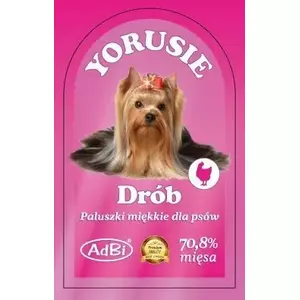 Suņu gardums ADBI Yorusie Paluszki Drób, 250 g, vistas garšas nūjiņas