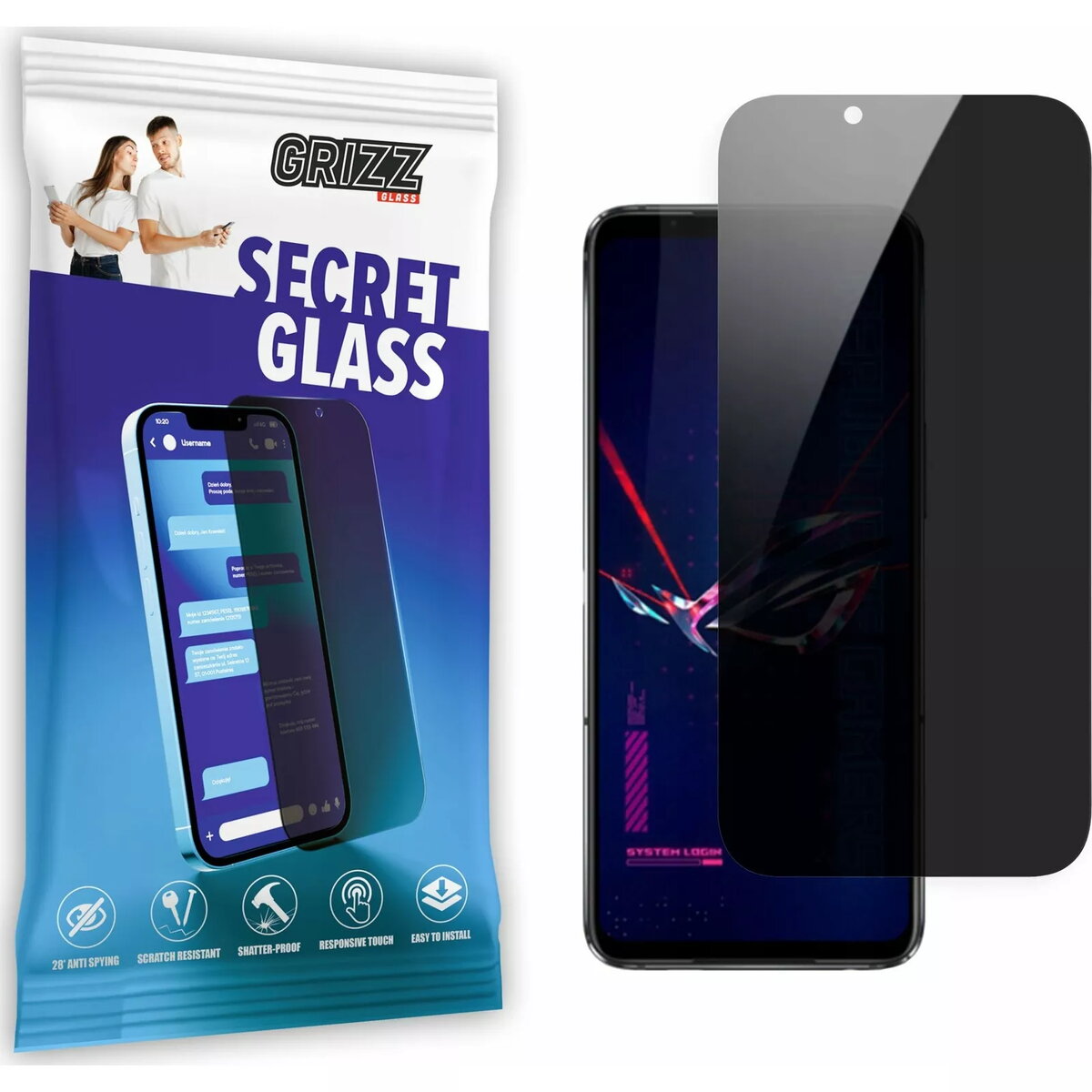 Privātuma aizsargstikls GrizzGlass SecretGlass priekš Asus