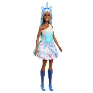 Modes lelle MATTEL Barbie A Touch of Magic Unicorn ar zilajiem matiem, no 3 gadiem, plastmasa un audums, daudzkrāsaina