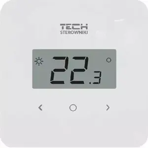 Wired room regulator TECH T-2.1 (TSSTT-2.1WH) two-state with humidity measurement, surface-mounted, white