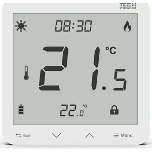 Room thermostat TECH ST-297V3 (two-state, flush-mounted, 3 mm glass, white)