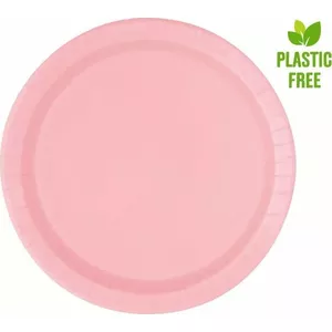 Paper Plates GoDan 23 cm light pink, pack of 8