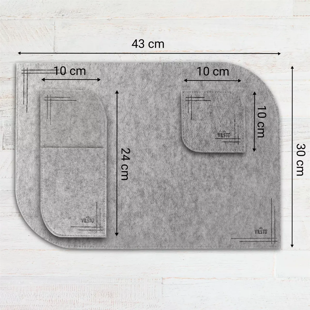 VILSTO PLACEMAT-SET-18pcs-LGREY felt placemats 18pc Photo 2