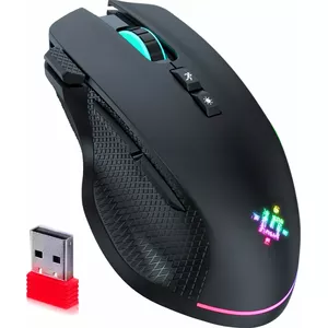 Игровая мышь DEFENDER THUNDER GM-213 — RF 2.4 ГГц, 1600 DPI, 7 кнопок, аккумулятор 400 мАч, для правшей, чёрная