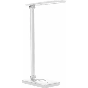 Настольная лампа ORNO ISIYO DL-5/W LED 7W, 390 лм, 3000/4000/6000K, с регулировкой яркости, индукционная зарядка и USB, белая