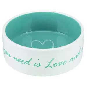 Bļoda dzīvniekiem, keramika : Trixie Pets Home bowl, ceramic, 0.8 l|ø 16 cm, cream|petrol