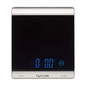 Цифровые кухонные весы Taylor GB40TYPSCALE15HC — вместимость 15 кг, шаг 2 г, чашa из нержавеющей стали, закалённое стекло