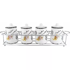 Spice container set Maestro MR-20049-04CS — 4-piece countertop spice jars with lids