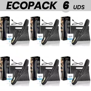 Dubults vibrators‑skava IBIZA TECHNOLOGY ECOPACK 6 vienības — melns