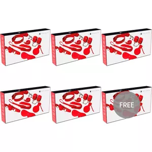Fetish BDSM kit EXPERIENCE D-231525 Red Series — set of 6 items (5+1 free)