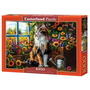 Puzzle 1000 gab Castor Blooming Cat Meditation — 1000 daļu mākslas puzle