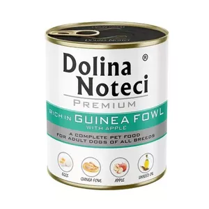 Wet dog food dolina noteci Premium Rich in Guinea Fowl with Apple 800 g, grain-free, adult dogs
