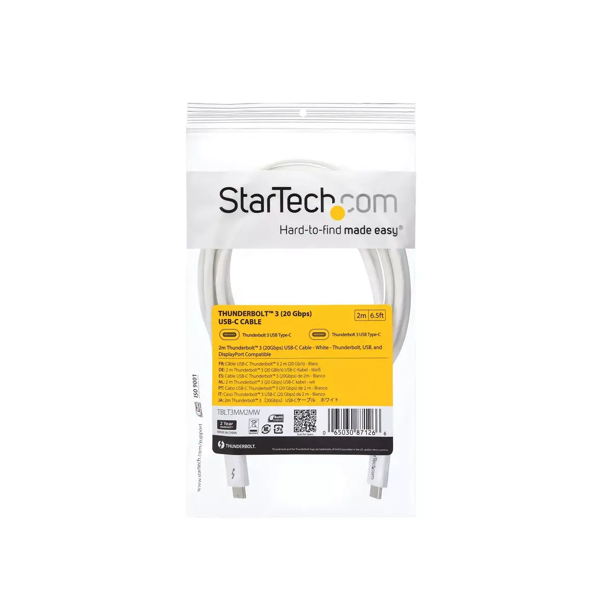 Thunderbolt 3 Cable StarTech.com TBLT3MM2MW Photo 8