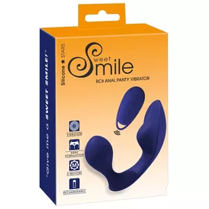 Anal plug Sweet Smile RC Anal Panty Vibrator, silicone, rechargeable, 12 vibration modes, remote control, insert 6 cm, Ø 1.1–3 cm