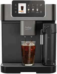 Coffee machine BEKO CEG7348DX — dark stainless steel espresso and filter-style brewer