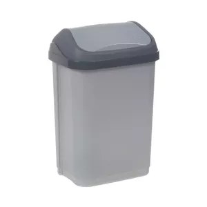 Waste bin keeeper Swantje 25 L rotating lid, light silver, 33.5×25.5×53.5 cm