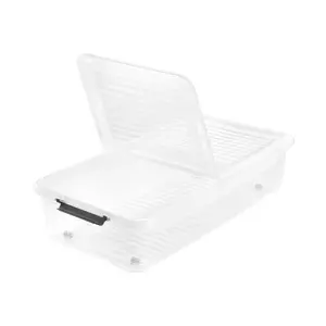 Underbed storage box keeeper Leo 77×58×16 cm transparent, 53 L